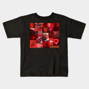 red aesthetic collage Kids T-Shirt